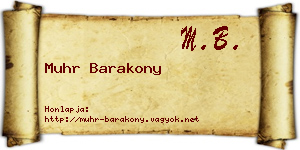Muhr Barakony névjegykártya